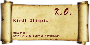 Kindl Olimpia névjegykártya